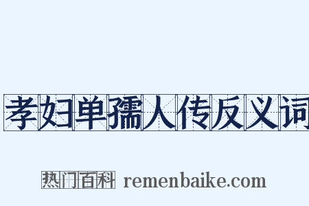 孝妇单孺人传反义词是什么意思的图片